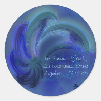 Tanz der Dolphin Abstrakte Kunst Runder Aufkleber