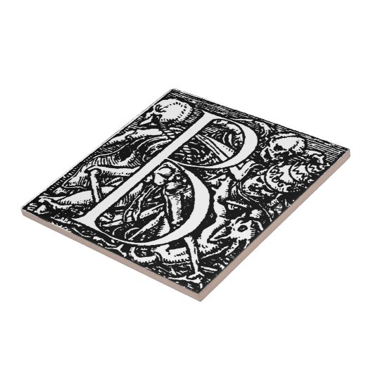 Tanz der Fliese des Todesalphabetbuchstaben B (Seite)