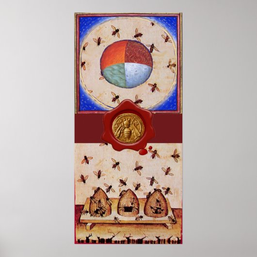 TANZ DER HONEY-BIES, 4 ELEMENTE, Red Wax Siegel Poster (Vorne)