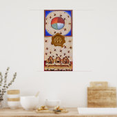 TANZ DER HONEY BIES MIT 4 ELEMENTEN, Wachs Siegel Poster (Küche)