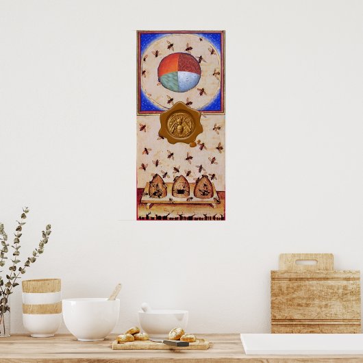 TANZ DER HONEY BIES MIT 4 ELEMENTEN, Wachs Siegel Poster (Küche)