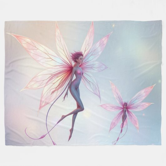 „Tanz der Lichtfeen“ Fleecedecke (Vorderseite (Horizontal))
