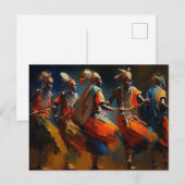 Tanz der Maasai-Krieger Afrika Postkarte (Vorne/Hinten)
