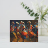 Tanz der Maasai-Krieger Afrika Postkarte (Stehend Vorderseite)