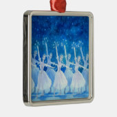 Tanz der Schneeflocke-Prämien-Verzierung Silbernes Ornament (Rechts)