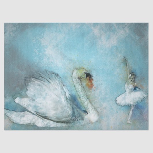 Tanz der Schwanendekoupage Seidenpapier (Vorderseite)