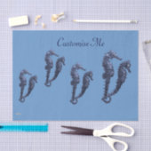 Tanz der Seepferde (blau) Seidenpapier (Handwerk)