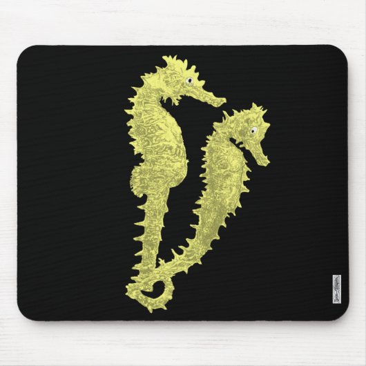 Tanz der Seepferde (gelb) Mousepad (Vorne)