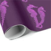 Tanz der Seepferde (Lila) Geschenkpapier (Rolleneckpunkt)