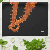 Tanz der Seepferde (Orange) Küchentuch (Gefaltet)