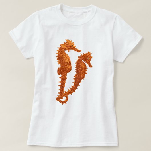 Tanz der Seepferde (Orange) T-Shirt (Design vorne)