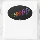 Tanz der Seepferde Pop Art 1 Ovaler Aufkleber (Tasche)