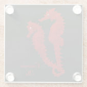 Tanz der Seepferde (rot) Glasuntersetzer (Rückseite)