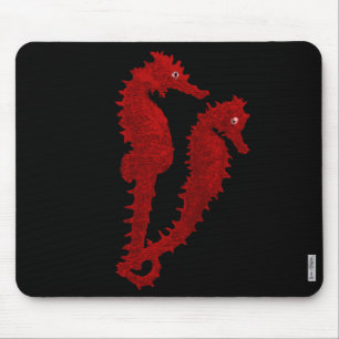 Tanz der Seepferde (rot) Mousepad