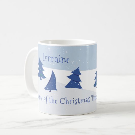 Tanz der Weihnachtsbaumen Kaffeetasse (Vorderseite Links)