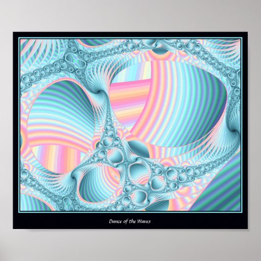 Tanz der Wellen in Aqua Poster (Vorne)