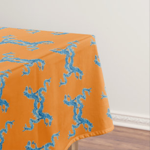 Tanz des blauen chinesischen Drachen CC Tischdecke