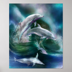 Tanz des Delphin-Kunst-Plakats/des Druckes Poster