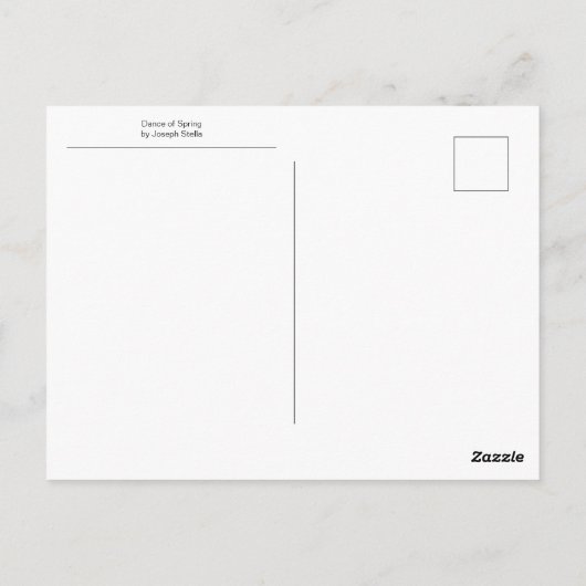 Tanz des Frühlings von Joseph Stella Postkarte (Rückseite)