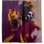 Tanz des Geistes – Expressive abstrakte Figur Duschvorhang (Vorderseite)