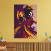 Tanz des Geistes – Expressive abstrakte Figur Leinwanddruck (Insitu (Wohnzimmer))