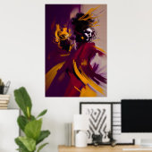Tanz des Geistes – Expressive abstrakte Figur Poster (Heimbüro)