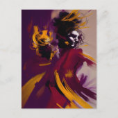 Tanz des Geistes – Expressive abstrakte Figur Postkarte (Vorderseite)