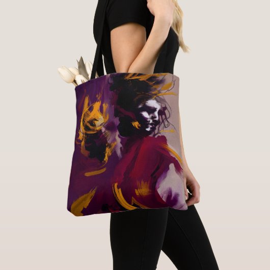 Tanz des Geistes – Expressive abstrakte Figur Tasche (Von Nahem)