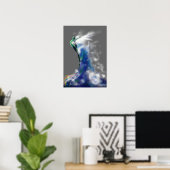 Tanz des Meeres: Dunkelgrau Poster (Heimbüro)