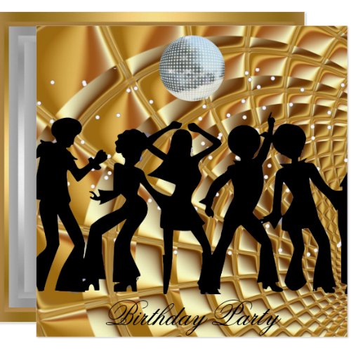 Tanz Disco Geburtstags Party Goldeinladung Einladung Meine Einladungskarten De