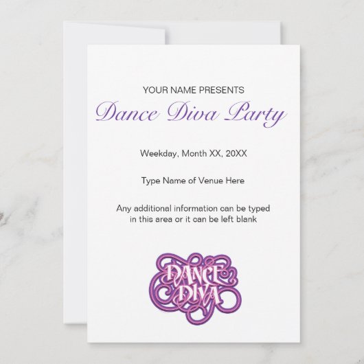 Tanz-Diva-Einladung Einladung (Rückseite)
