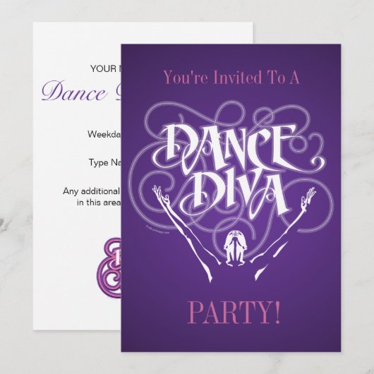 Tanz-Diva-Einladung Einladung (Vorne/Hinten)
