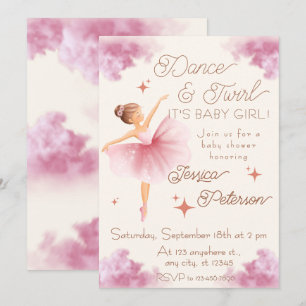Tanz & Drehung Ballerina Baby Shower Einladung
