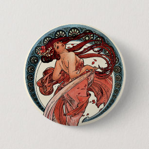 Tanz durch Alfons Mucha 1898 Button