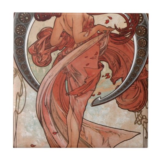 Tanz durch Alphonse Mucha Fliese (Vorderseite)