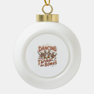Tanz durch Knochen Halloween Skelette Musik Feier Keramik Kugel-Ornament