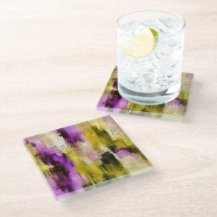 Tanz durch violetten expressiven modernen abstrakt glasuntersetzer