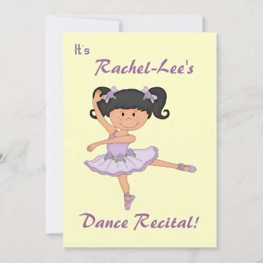 Tanz-Erwägung Ballerina Einladung (Vorderseite)