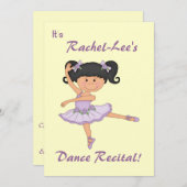 Tanz-Erwägung Ballerina Einladung (Vorne/Hinten)