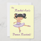 Tanz-Erwägung Ballerina Einladung (Vorderseite)