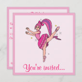 Tanz Erwägungsgrund Ballett: Ballerina mit Bow Einladung (Vorne/Hinten)