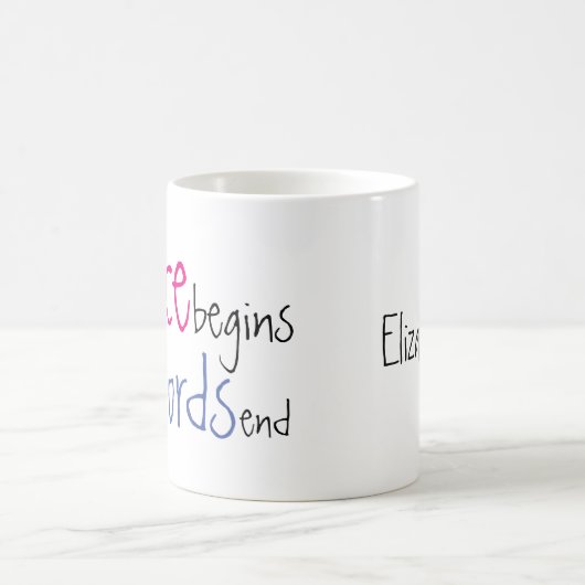 Tanz fängt an, wo Wörter individuellen Namen Kaffeetasse (Mittel)