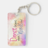 Tanz fängt Name-und Tanz-Studio an Schlüsselanhänger (Rückseite)