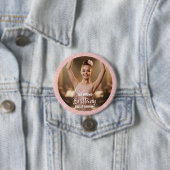 Tanz-Foto-Button-Anstecknadel Roségold Glitterrand Button (Beispiel)