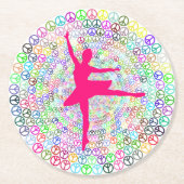 Tanz für Frieden Runder Pappuntersetzer (Vorderseite)