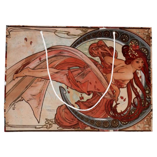 Tanz-Geschenk-Tasche Alphonse Mucha Große Geschenktüte (Rückseite)