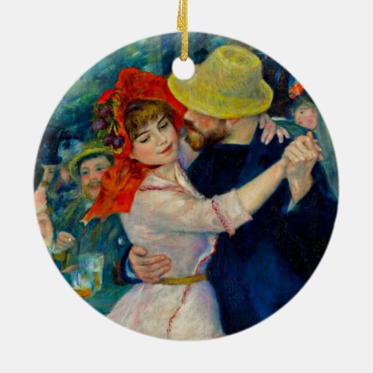 Tanz im Bougival Pierre Renoir Keramik Ornament (Hinten)