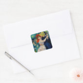 Tanz im Bougival Pierre Renoir Quadratischer Aufkleber (Umschlag)