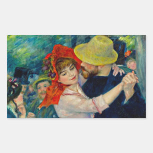 Tanz im Bougival Pierre Renoir Rechteckiger Aufkleber