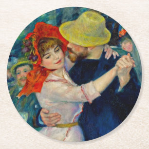 Tanz im Bougival Pierre Renoir Runder Pappuntersetzer